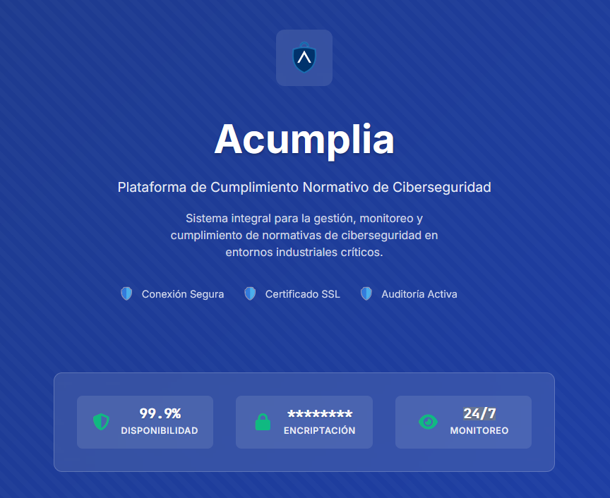 Acumplia Dashboard Principal